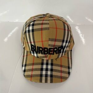 Burberry Plaid Baseball Cap in Tan and Black